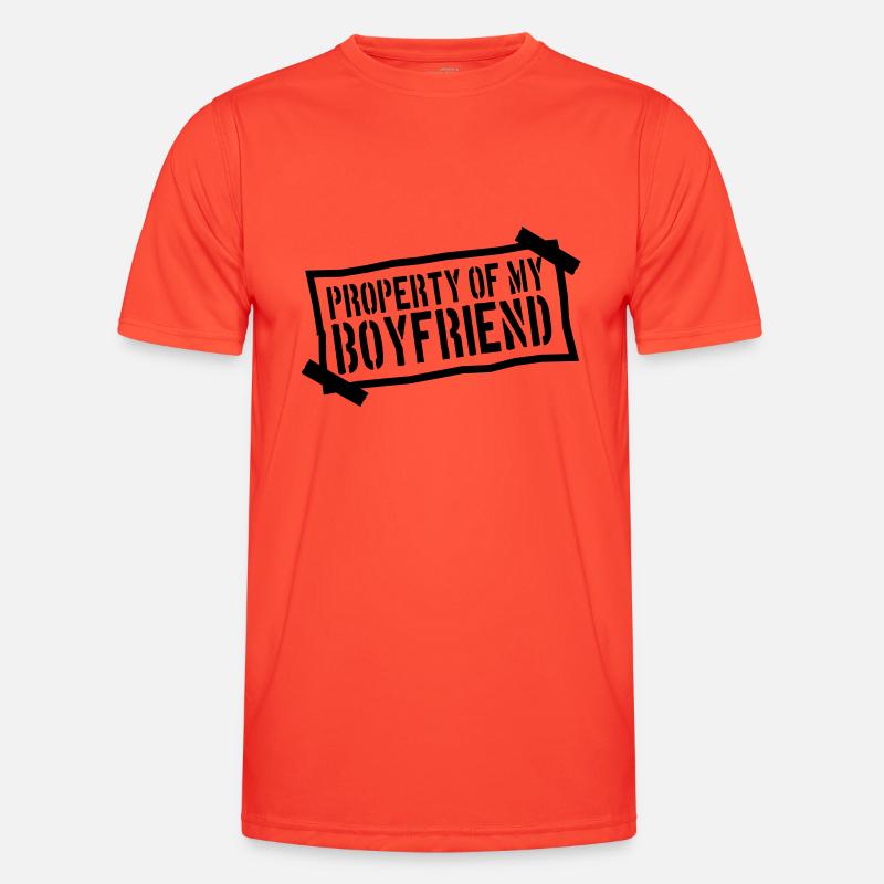 note papir fast på papir ejendom af min boyfr - Funktionsshirt til herrer - grenadine