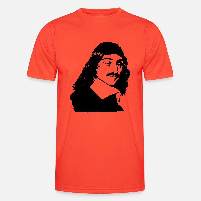 French philosopher Descartes bust drawing Men's Functional T-Shirt