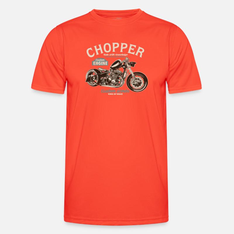 Chopper Custom Engine - Funktionsshirt til herrer - grenadine