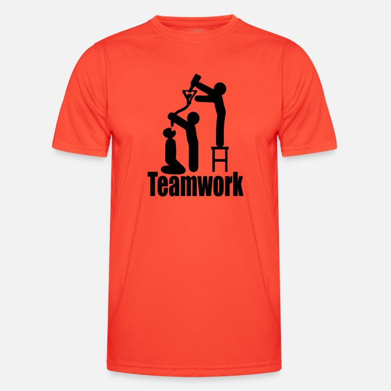 teamwork beer - Men's Functional T-Shirt - grenadine