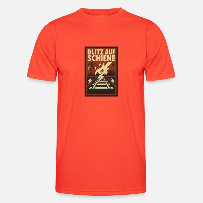 Blitz Schiene Eisenbahn Männer Funktions-T-Shirt