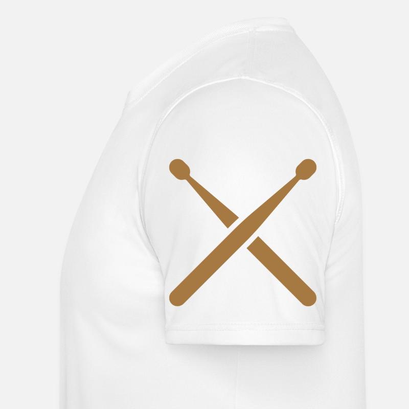 Cross drumsticks with drum pattern - Men's Functional T-Shirt - white