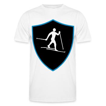 Langlauf Schild - Männer Funktions-T-Shirt - Weiß - Vorne - AI Model Male 178 dark (178cm)