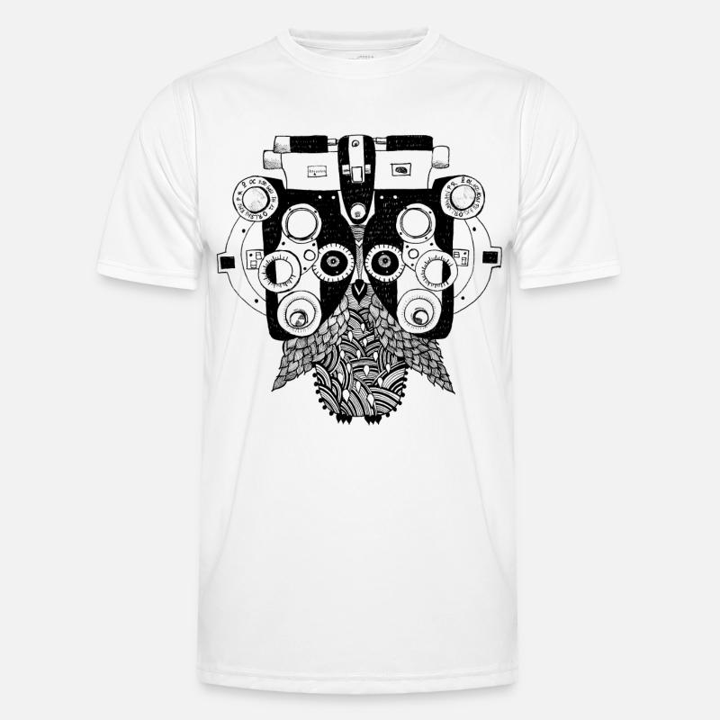 Phoropter Eule Augenoptik Optometrie Männer Funktions-T-Shirt