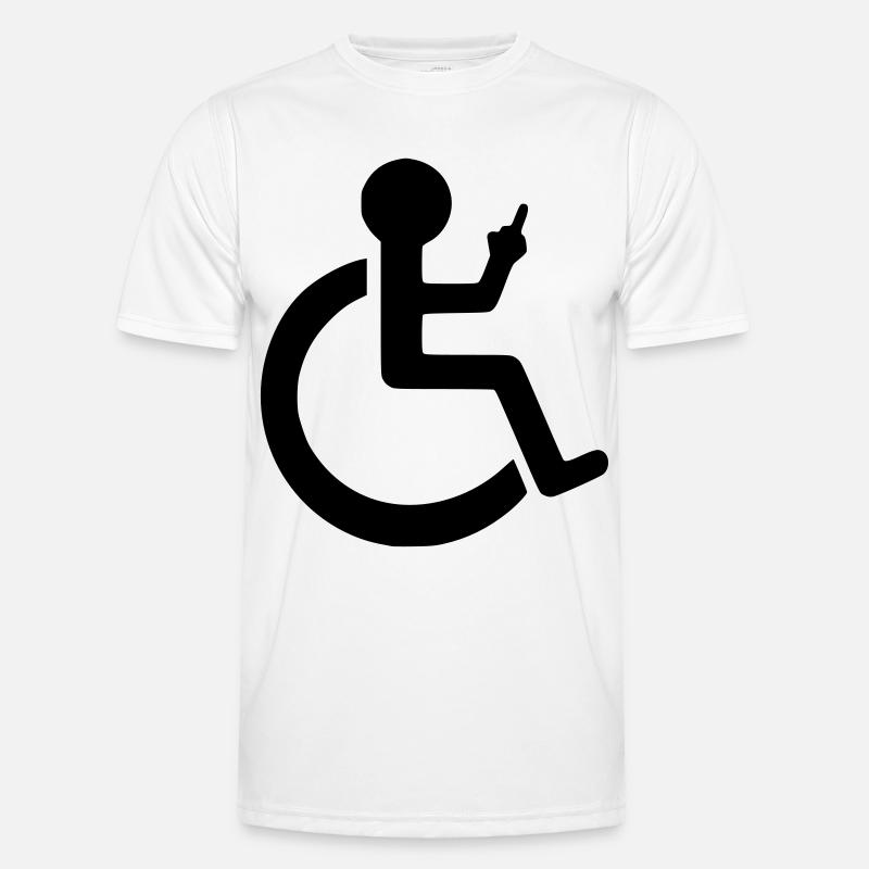 Rollstuhlfahrer mit Mittelfinger # Männer Funktions-T-Shirt