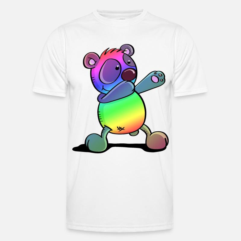 Bunter Pandabär - Dab Dance - Dabbing - Panda - Männer Funktions-T-Shirt - Weiß