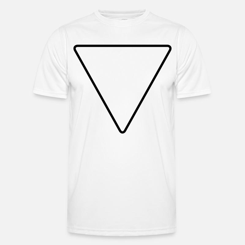 Triangle avec coins arrondis comme panneau d’avertissement T-shirt sport Homme