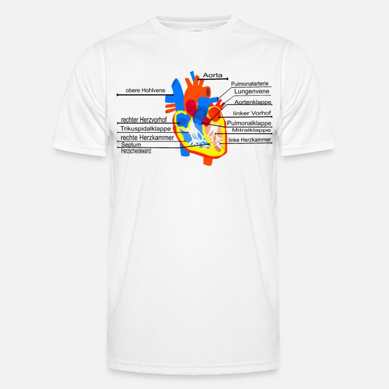 Anatomisches Herz, Cor, Männer Funktions-T-Shirt