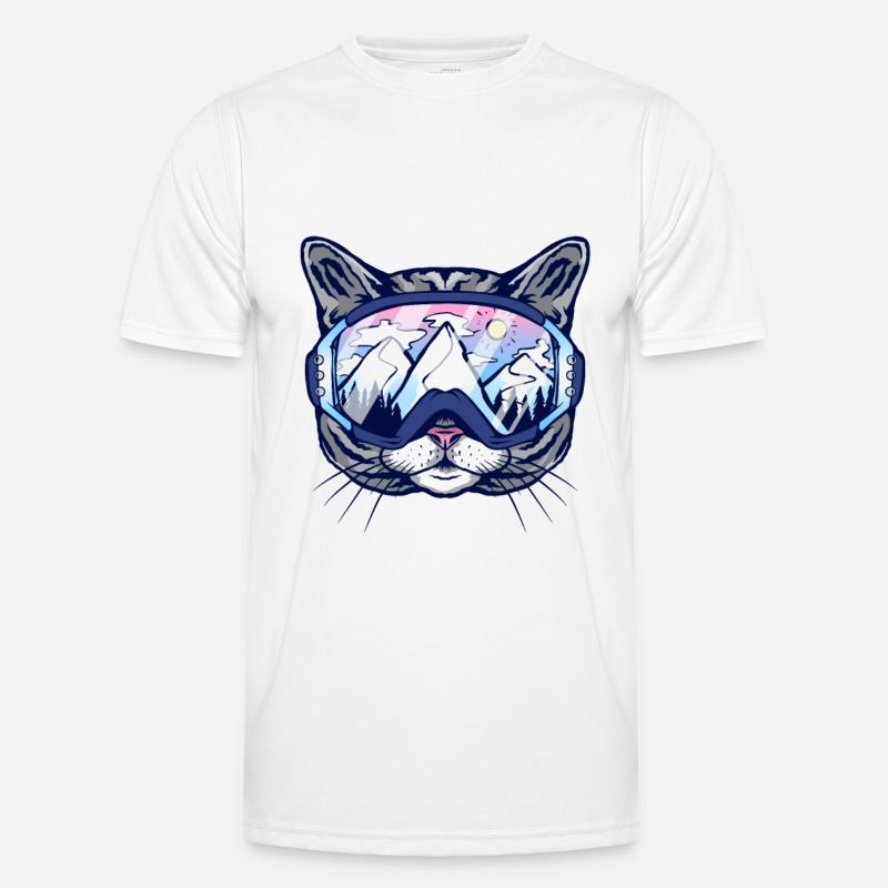 Cat Ski Goggles Men's Functional T-Shirt