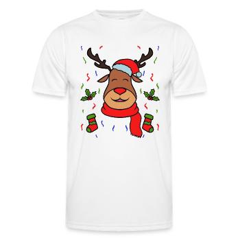 Rennais Noël décorations - T-shirt sport Homme - blanc - Devant - AI Model Male 178 dark (178cm)