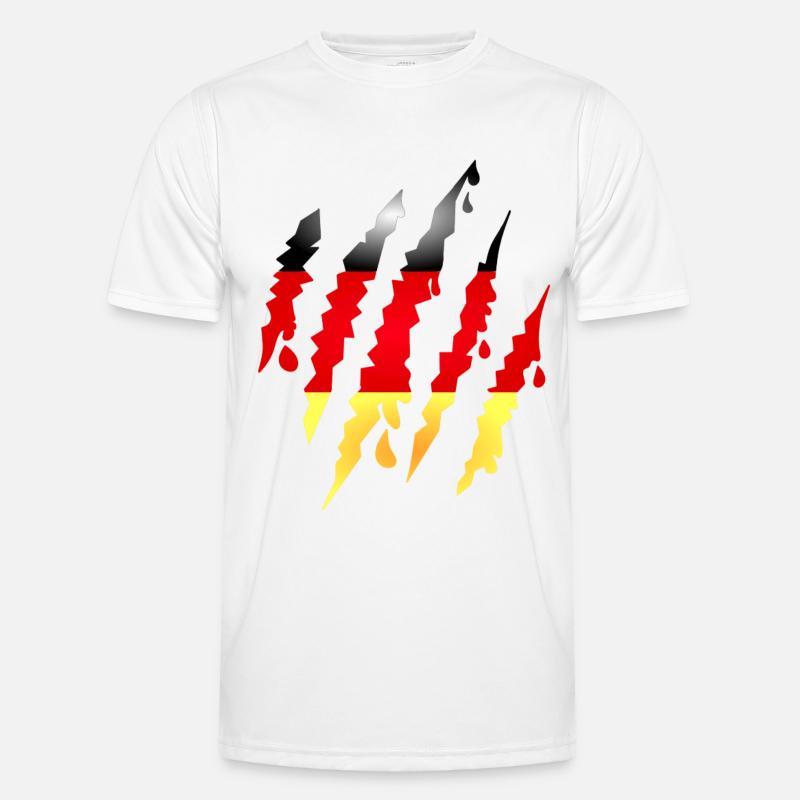 Claw scratches with Germany flag - Men's Functional T-Shirt - white