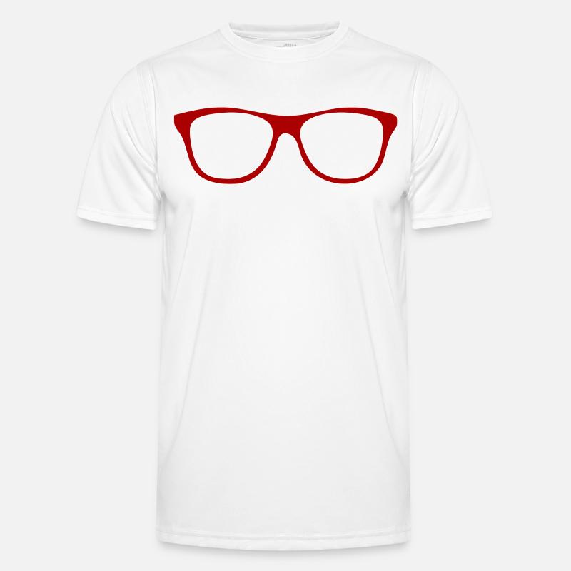 Abstract glasses / line / pattern / trend / red - Men's Functional T-Shirt - white