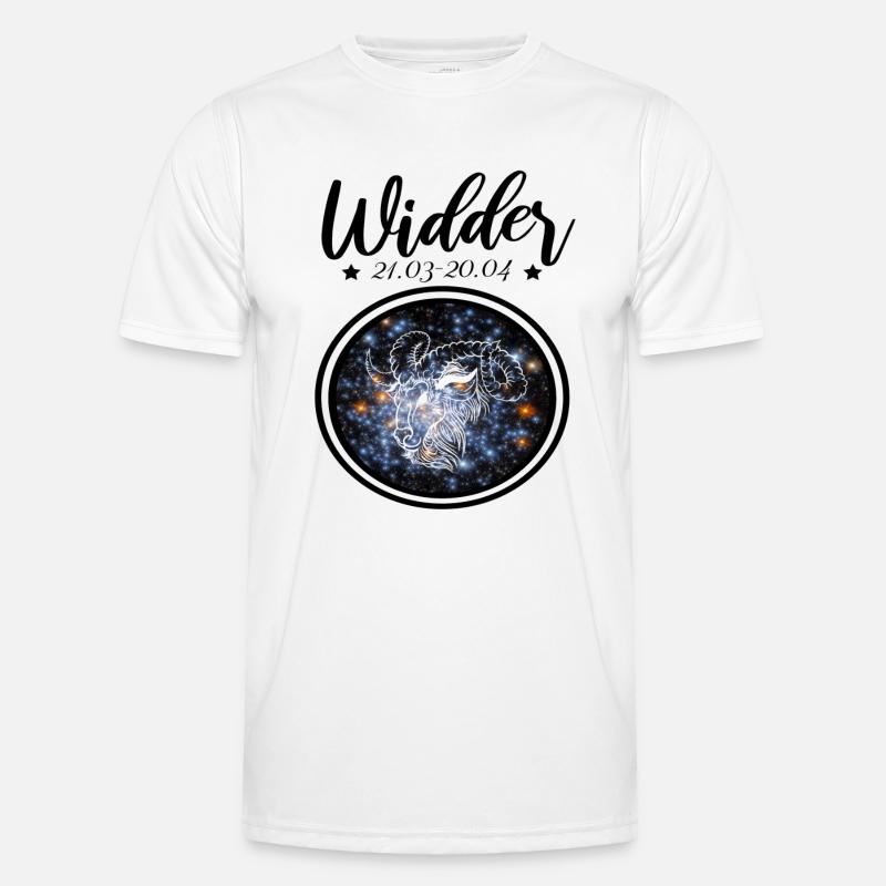 Widder Sternzeichen - Männer Funktions-T-Shirt - Weiß