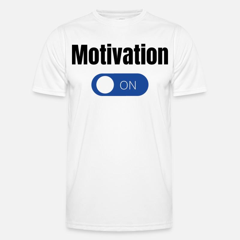 Einstellung Blauer EinAus Toggle  - Männer Funktions-T-Shirt - Weiß