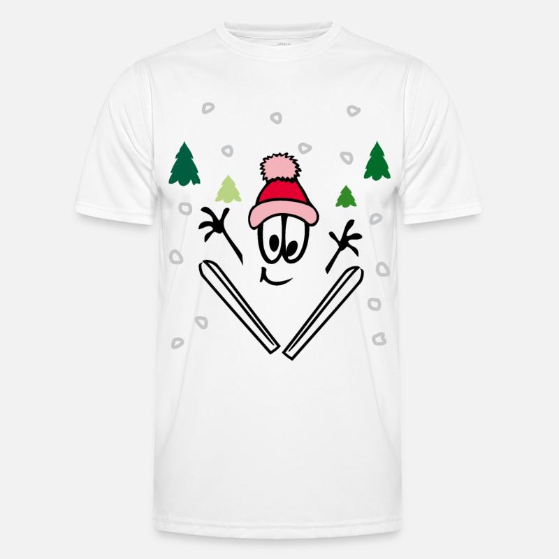 Wintersport, comic Männer Funktions-T-Shirt