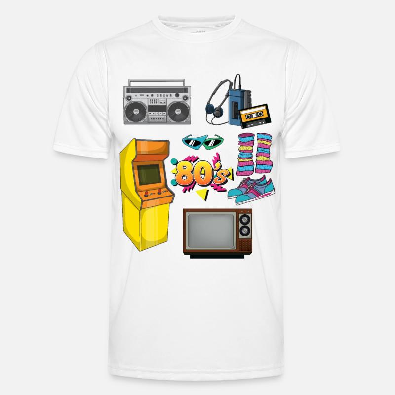 Retro Special 80s Objects 1980s Men's Functional T-Shirt