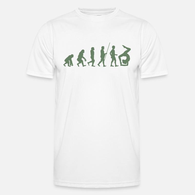 Turnerin Turner Evolution der Turnerin - Männer Funktions-T-Shirt - Weiß