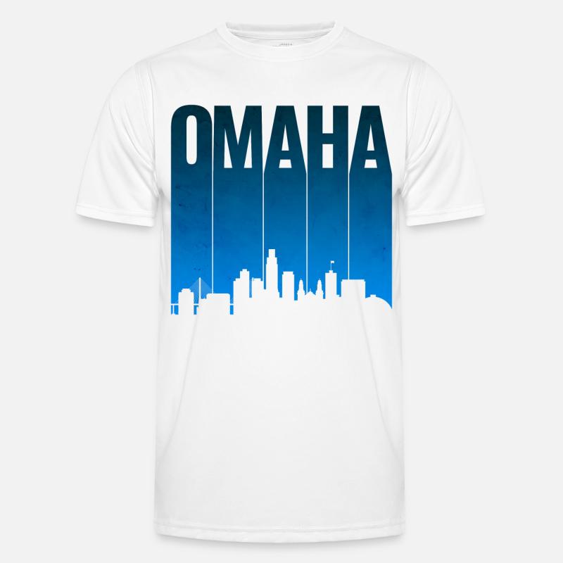 Omaha Skyline Blau Gradient Männer Funktions-T-Shirt