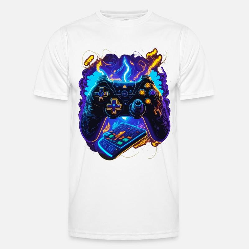 Cyber Gaming Controller - Men's Functional T-Shirt - white