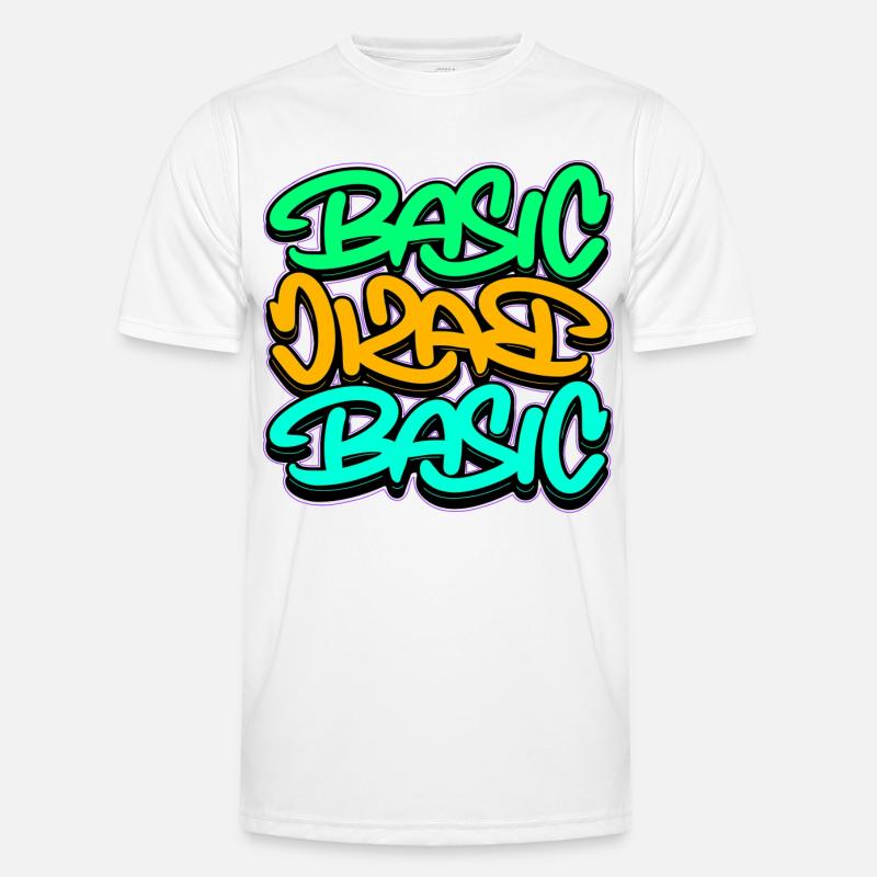 Urban Graffiti Basic Triple Font - Men's Functional T-Shirt - white