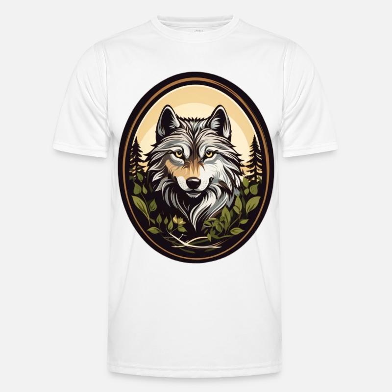 Waldbewohner Wolf Männer Funktions-T-Shirt