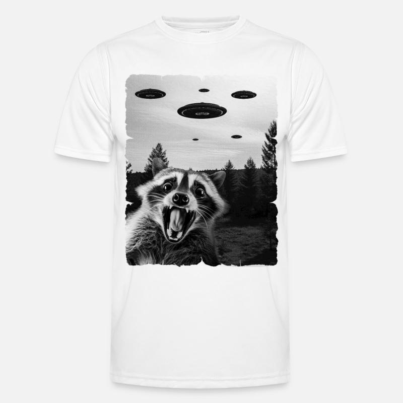 Waschbär Auserirdisch Invasion Uap Weirdcore Männer Funktions-T-Shirt