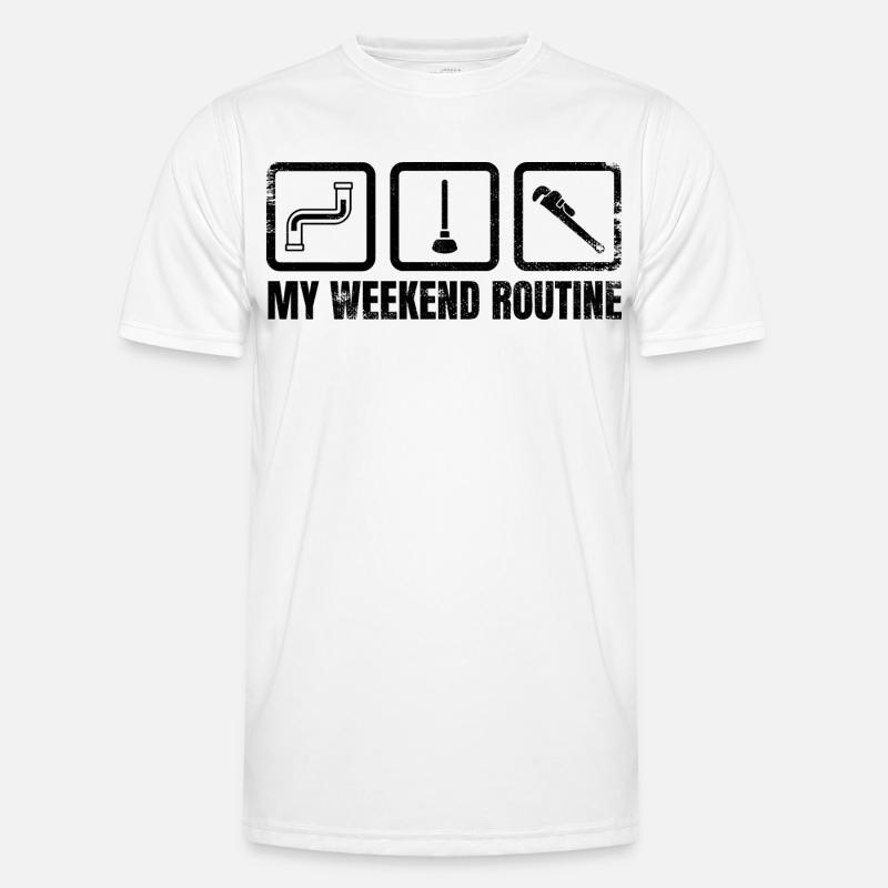 My Weekend Routine - Men's Functional T-Shirt - white