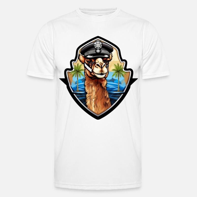 Kamel Polizei - Männer Funktions-T-Shirt - Weiß