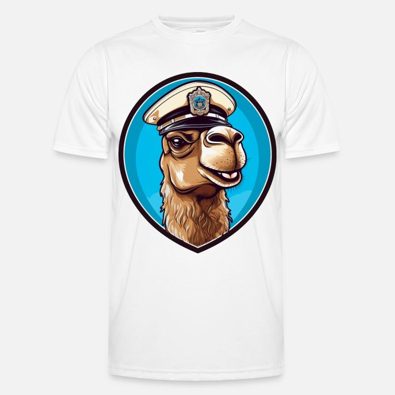 Kamel Polizei - Männer Funktions-T-Shirt - Weiß