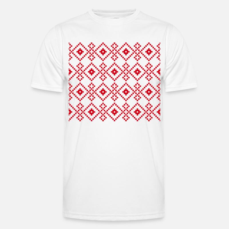 Weihnachtlicher einfarbiger Pullover (rot) Männer Funktions-T-Shirt