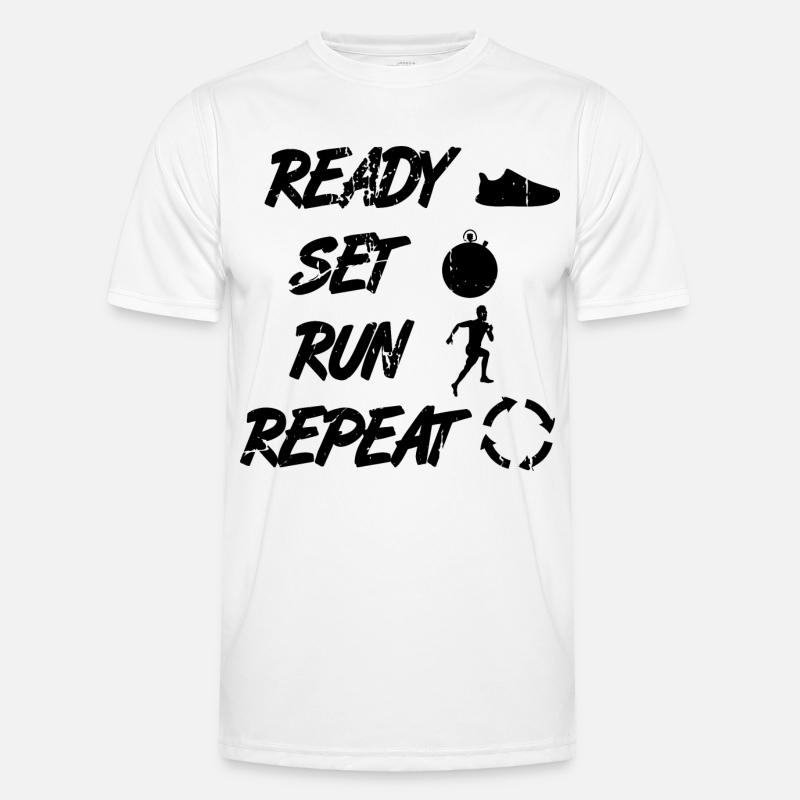 Funny Runner Routine - Men's Functional T-Shirt - white