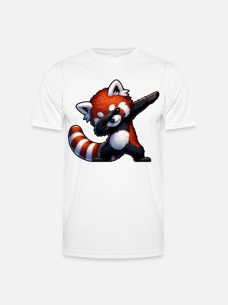 Red Panda Dab – Kawaii Dance Motif - Men's Functional T-Shirt - white