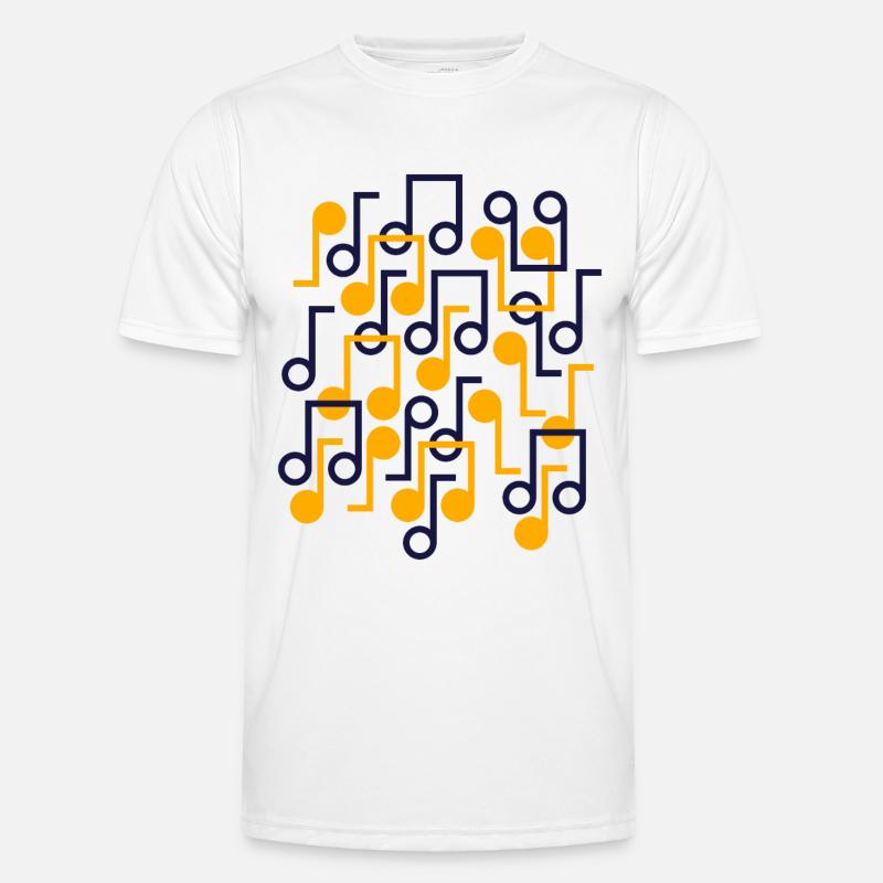 Music Notes Retro Style Pattern - Men's Functional T-Shirt - white