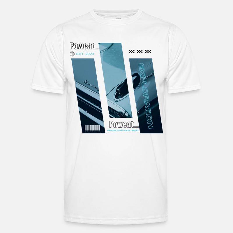 Never Stop Exploring Männer Funktions-T-Shirt