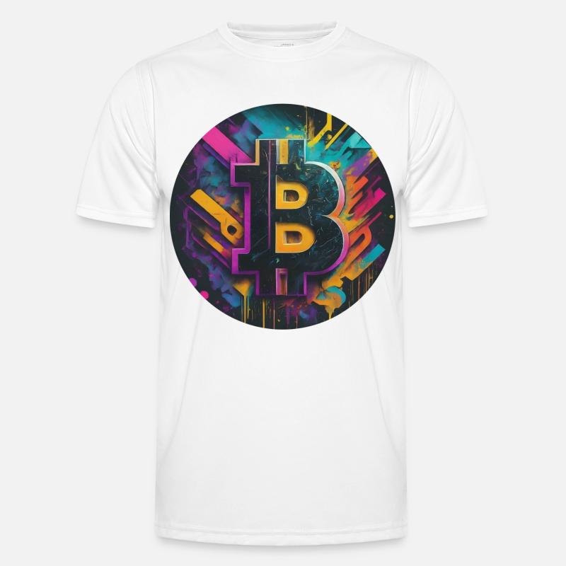 Explosion de couleurs du bitcoin T-shirt sport Homme