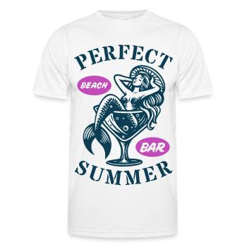summer beach mermaid - Men's Functional T-Shirt - white - Front - AI Model Male 178 dark (178cm)