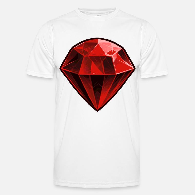 Precious Red Ruby Gemstone - Men's Functional T-Shirt - white