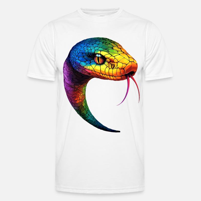 Schlange Python Kobra Mamba Klapperschlange Snake - Männer Funktions-T-Shirt - Weiß