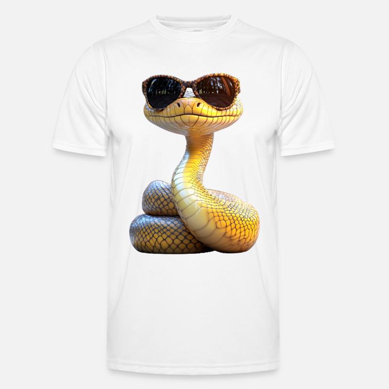 Schlange Python Kobra Mamba Klapperschlange Snake - Männer Funktions-T-Shirt - Weiß