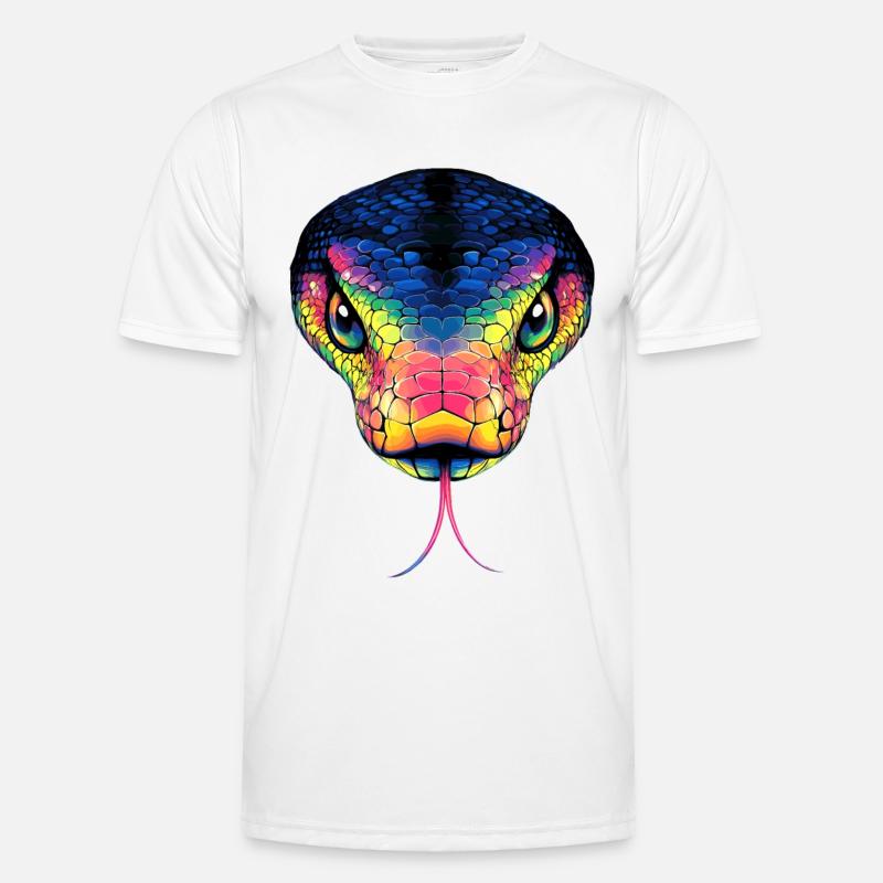 Schlange Python Kobra Mamba Klapperschlange Snake - Männer Funktions-T-Shirt - Weiß