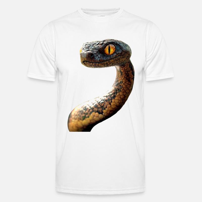 Schlange Python Kobra Mamba Klapperschlange Snake - Männer Funktions-T-Shirt - Weiß