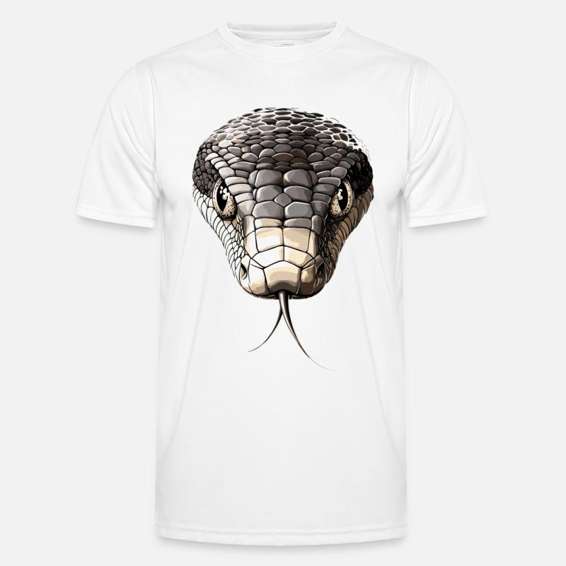 Schlange Python Kobra Mamba Klapperschlange Snake - Männer Funktions-T-Shirt - Weiß
