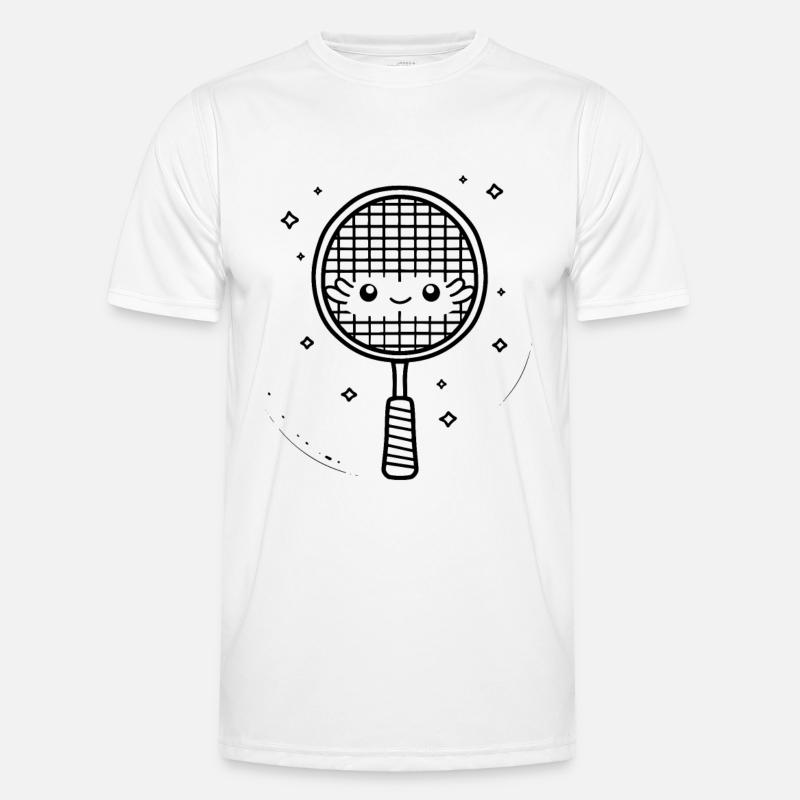 Badmintonschläger Comic Männer Funktions-T-Shirt