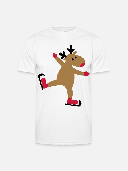 Funny moose for Christmas - Men's Functional T-Shirt - white