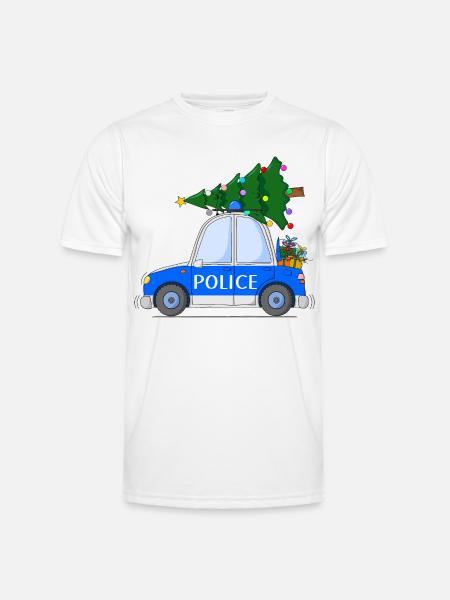 Police Car Police Christmas - Men's Functional T-Shirt - white