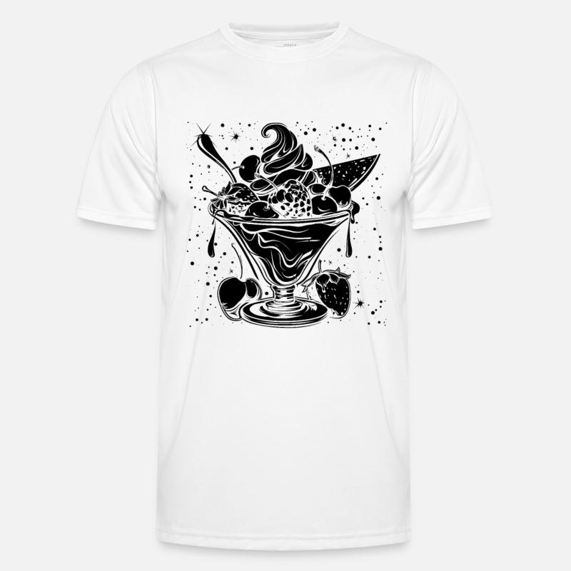 Eiscreme Eisbecher Männer Funktions-T-Shirt