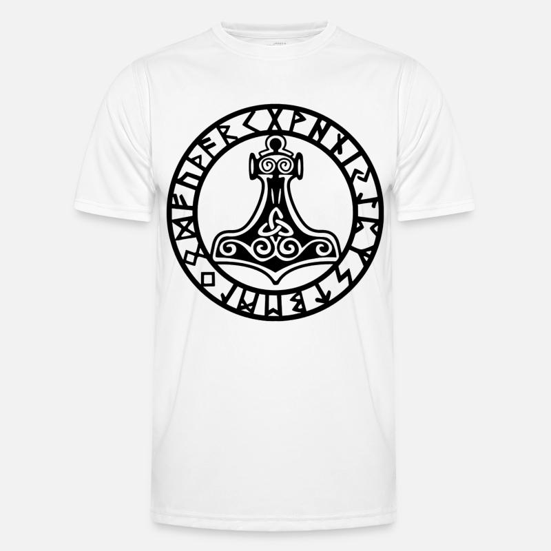 Schwarzer Wikingerhammer Männer Funktions-T-Shirt