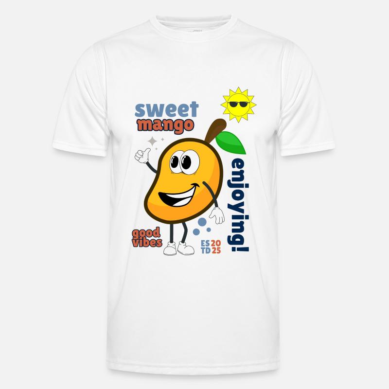 Mango yellow fruit handle design mangos mangoes - Men's Functional T-Shirt - white