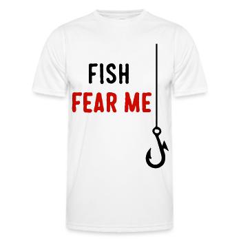 Fish Fear Me - Men's Functional T-Shirt - white - Front - AI Model Male 178 dark (178cm)