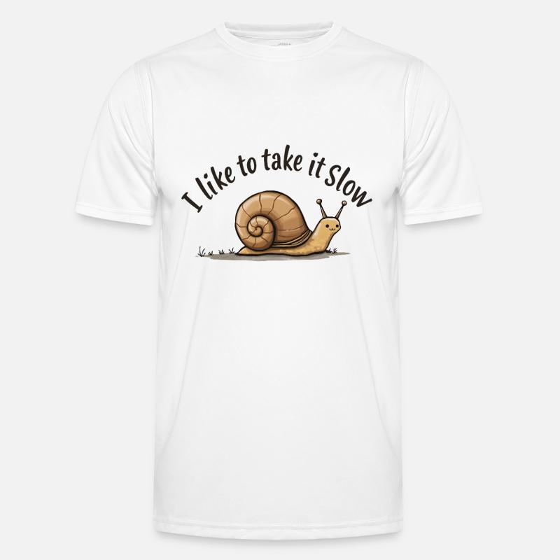 Langsame Schnecke „Nimm es langsam“ Männer Funktions-T-Shirt